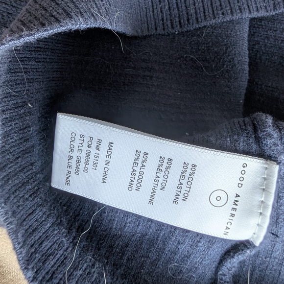 Good American Deep Blue Ribbed Top - Picture 3 of 8